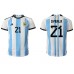 Argentinië Paulo Dybala #21 Voetbalkleding Thuisshirt WK 2022 Korte Mouwen